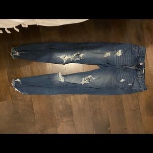 Express super high rise ripped jeans